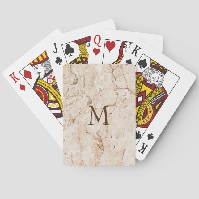 Marble With Monogram Poker Cards (Back)