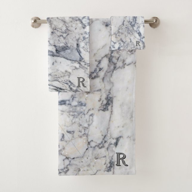 Marble with (or without) your Initial(s) Bath Towel Set (Insitu)