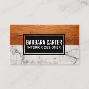 Marble Wood Background Business Card