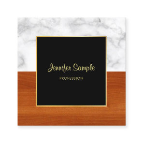 Marble Wood Gold Luxury Modern Elegant Template Square Business Card Marble Wood Gold Luxury Modern Elegant Template Square Business Card