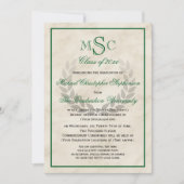 Marble Wreath Monogram Classic College Graduation  Invitation (Front)