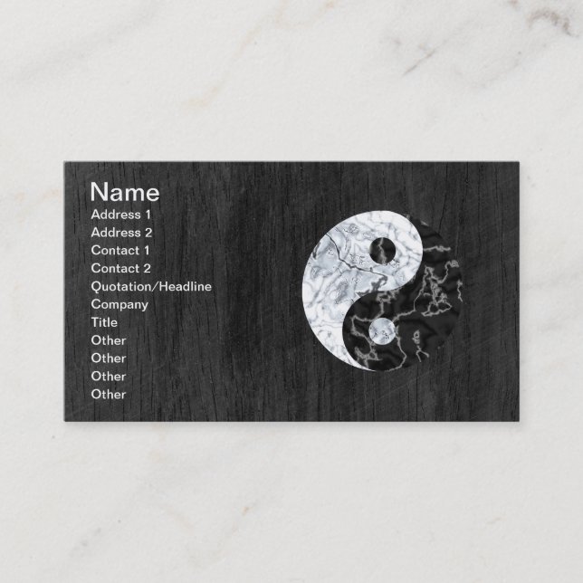Marble Yin Yang Symbol Business Card (Front)