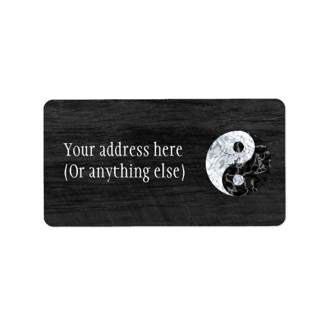 Marble Yin Yang Symbol Label (Front)