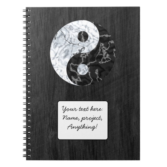 Marble Yin Yang Symbol Notebook (Front)