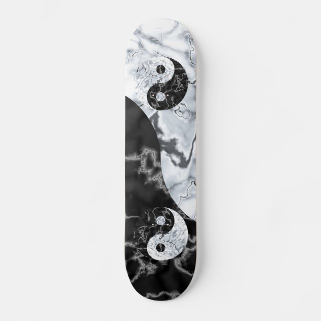 Marble Yin Yang Symbol Skateboard Deck (Front)