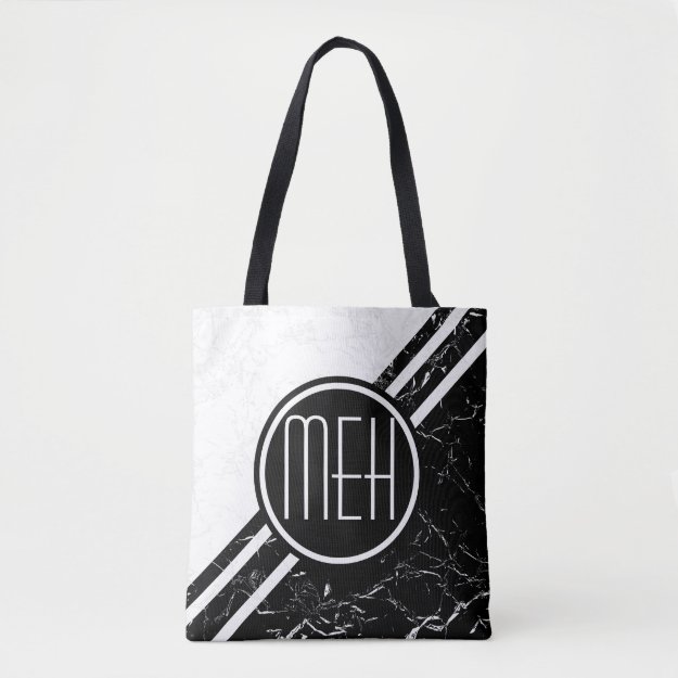 Marbled 2Tone BW1 Monogram Tote Bag