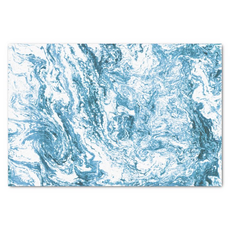 Marbled Abstract Design | Blue and White Tissue Paper | Zazzle