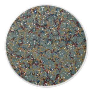 Marbled Abstract Painting Ceramic Knob