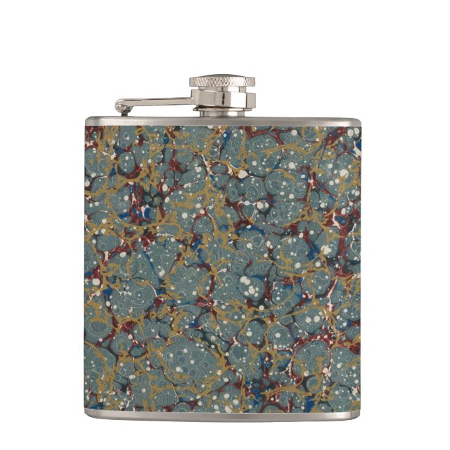 Marbled Abstract Painting Flask (Front)