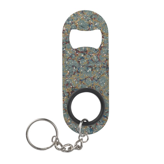 Marbled Abstract Painting Keychain Bottle Opener (Front)