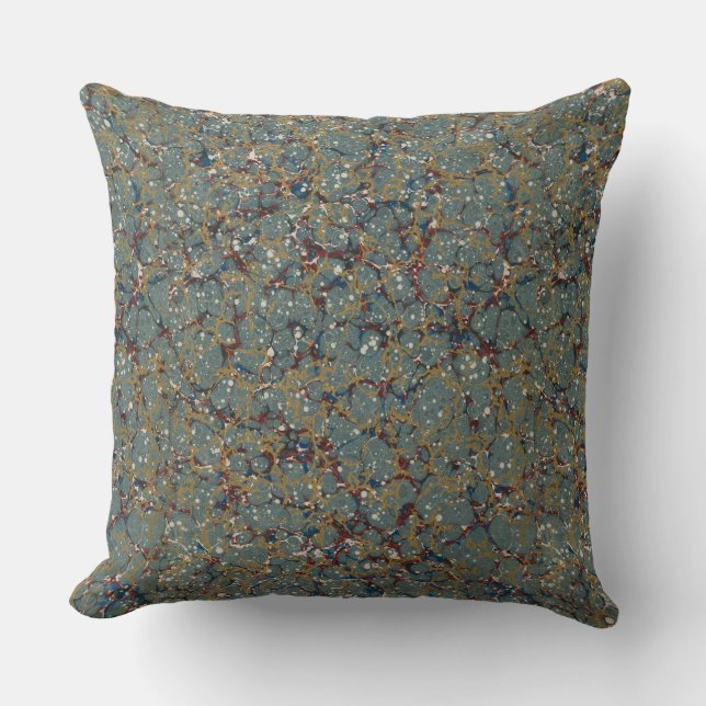 Marbled Abstract Painting Throw Pillow (Front)