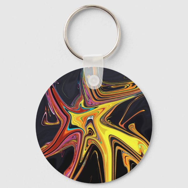Marbled abstract portrait keychain (Front)