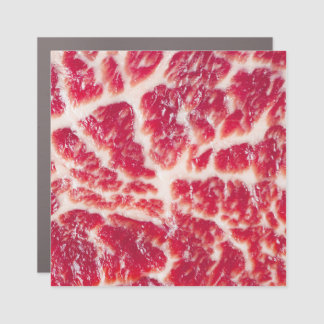 Marbled Beef Steak Texture Closeup Car Magnet