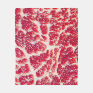 Marbled Beef Steak Texture Closeup Fleece Blanket
