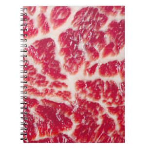 Marbled Beef Steak Texture Closeup Notebook