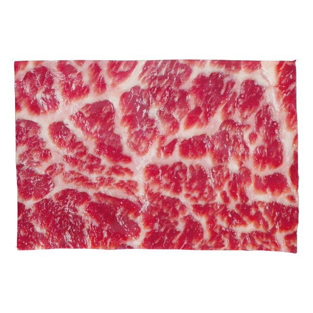Marbled Beef Steak Texture Closeup Pillow Case (Front)