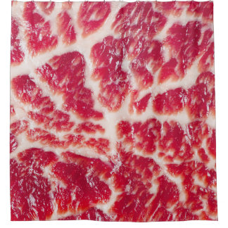 Marbled Beef Steak Texture Closeup Shower Curtain