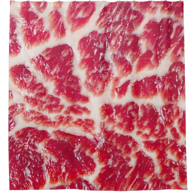 Marbled Beef Steak Texture Closeup Shower Curtain (Front)