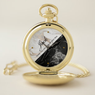 Marbled Best Man Pocket Watch