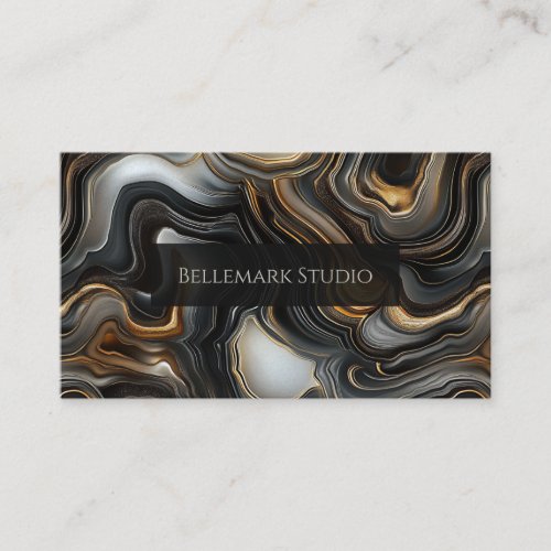 Marbled Black Agate Business Card