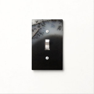 Marbled Black Agate, Cool Natural Stone Unique Light Switch Cover