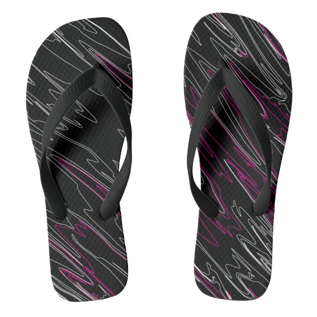 Marbled Black Pink Flip Flops (Footbed)
