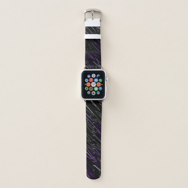 Marbled Black Purple Apple Watch Band (Front)