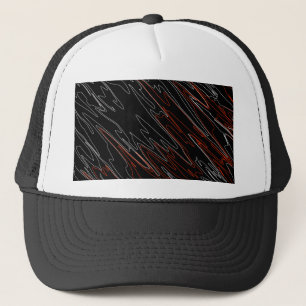 Marbled Black Red Trucker Hat