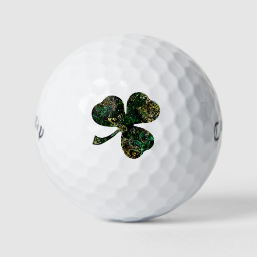 Marbled Black Shamrock Golf Balls