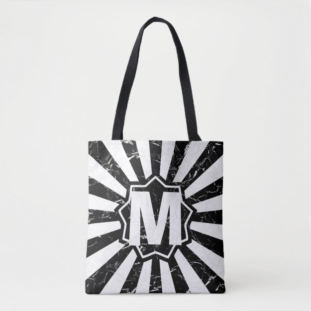 Marbled Black Wham Bam Monogram Tote Bag