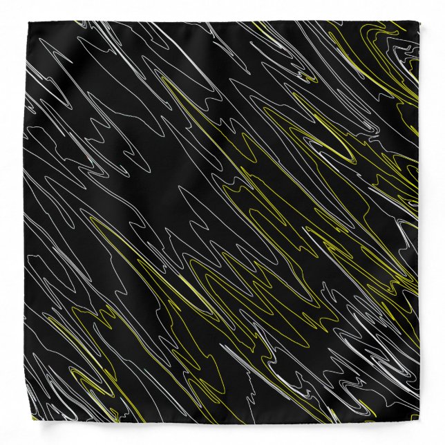 Marbled Black Yellow Bandana (Front)
