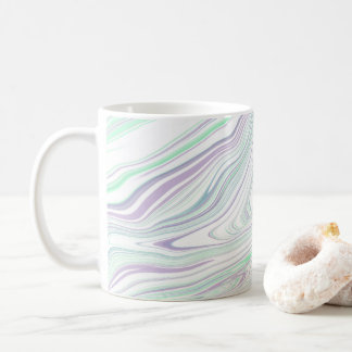 Marbled Blue Purple Green White Coffee Mug