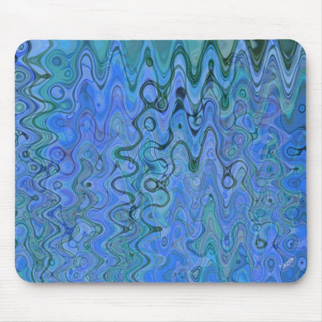 Marbled Blue Waters Mouse Pad (Front)