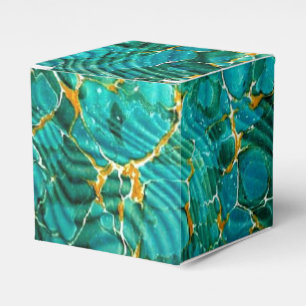Marbled Book End Paper Favor Box Book Lover Blue