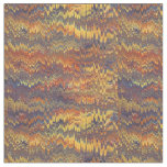 Marbled Book Endpaper Yellow Orange Blue Violet Fabric