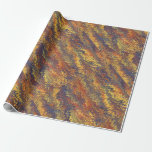 Marbled Book Endpaper Yellow Orange Blue Violet Wrapping Paper
