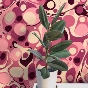 Marbled Burgundy Liquid Ink Art Wallpaper