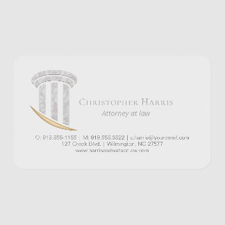 Marbled Column w/Gold Accent Clear Business Cards
