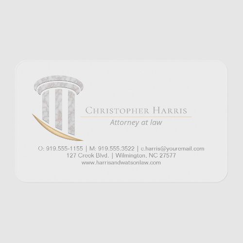 Marbled Column w/Gold Accent Clear Business Cards