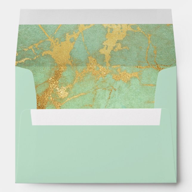 Marbled Contemporary Blue and Gold Envelope (Back (Bottom))