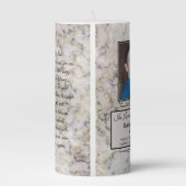 Marbled Custom Memorial Keepsake Pillar Candle (Back)
