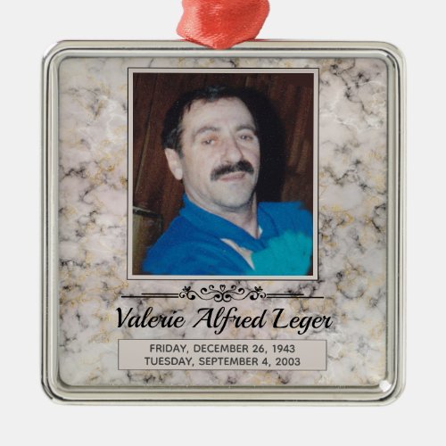 Marbled Custom Memorial Keepsakes Metal Ornament