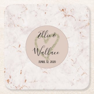 Marbled Elegant Wedding Paper Coaster