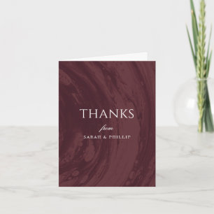 Marbled Engagement Party Thank You Card - Red