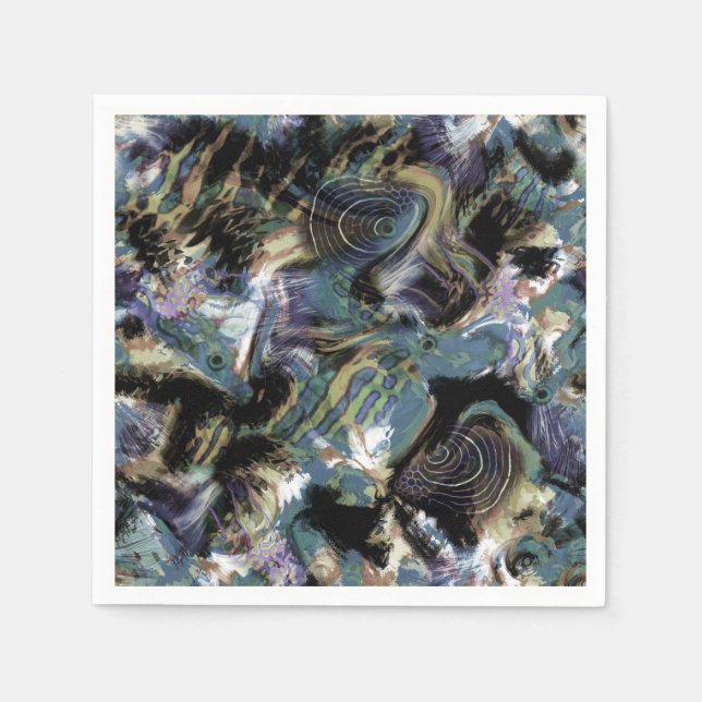 Marbled fish  , fish, marbled, leather, sea fish, napkins (Front)