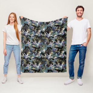 Marbled fish fleece blanket