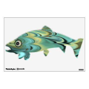 Marbled Flat Fish - Trout Wall Sticker