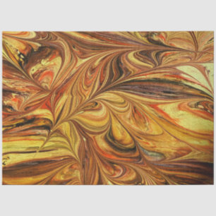 Marbled Fractal Abstract Gold Decoupage Tissue Paper