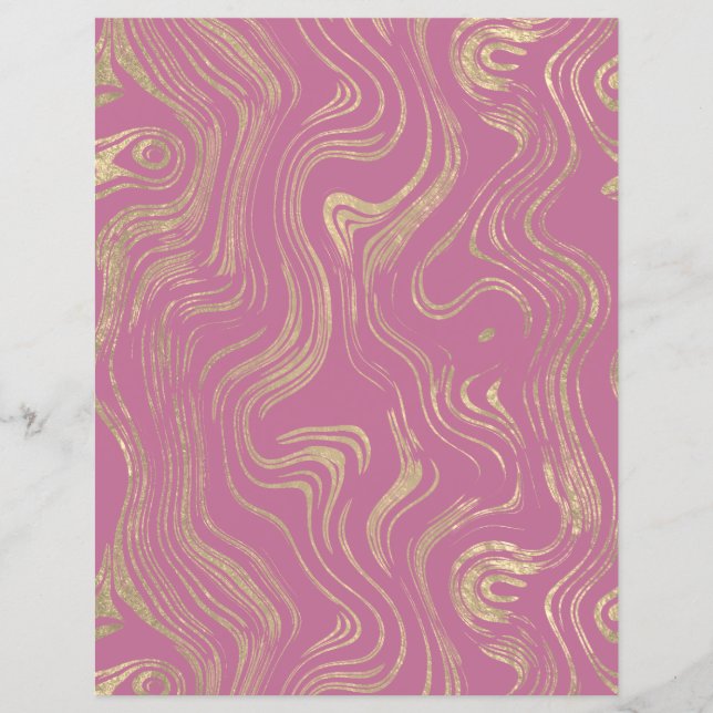 Marbled Gold Foil Scrapbook Paper (Front)