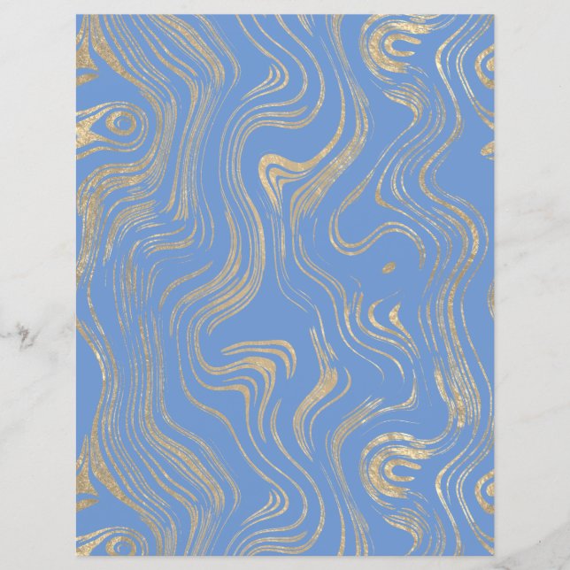 Marbled Gold Foil Scrapbook Paper (Front)